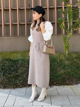 「FREE'S MART（フリーズマート）のアイテム（キャスケット）」を使った、Miyuさん（レディース・150cm）の秋コーディネート