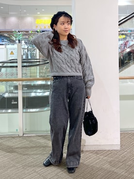 「FREE'S MART（フリーズマート）のアイテム（ハンチング/ベレー帽）」を使った、Miyuさん（レディース・150cm）の冬コーディネート