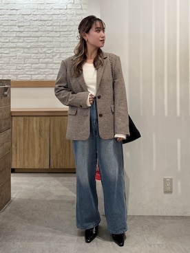 「アイテム（テーラードジャケット）」を使った、Miyuさん（レディース・150cm）の秋コーディネート