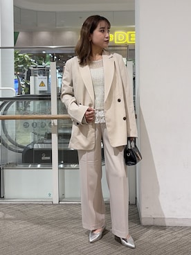 「FREE'S MART（フリーズマート）のアイテム（パンツ）」を使った、Miyuさん（レディース・150cm）の春コーディネート