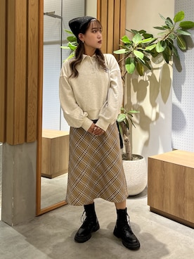 「FREE'S MART（フリーズマート）のアイテム（帽子）」を使った、Miyuさん（レディース・150cm）の秋コーディネート