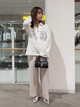 「FREE'S MART（フリーズマート）のアイテム（スラックス）」を使った、Miyuさん（レディース・150cm）の春コーディネート