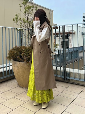 「レーススカート」｜「アイテム（その他アウター）」を使った、Miyuさん（レディース・150cm）の春コーディネート