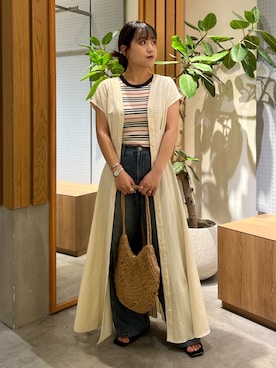 「FREE'S MART（フリーズマート）のアイテム（ワンピース）」を使った、Miyuさん（レディース・150cm）の夏コーディネート