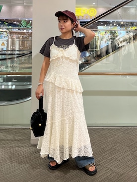 「FREE'S MART（フリーズマート）のアイテム（帽子）」を使った、Miyuさん（レディース・150cm）の夏コーディネート