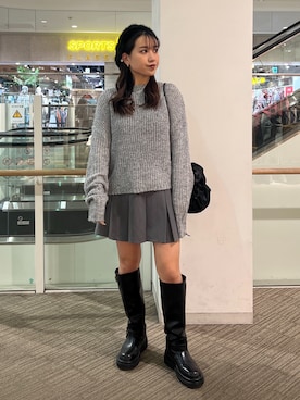 「FREE'S MART（フリーズマート）のアイテム（ハンチング/ベレー帽）」を使った、Miyuさん（レディース・150cm）の冬コーディネート
