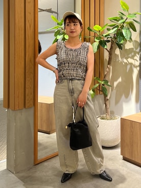 「FREE'S MART（フリーズマート）のアイテム（帽子）」を使った、Miyuさん（レディース・150cm）の夏コーディネート