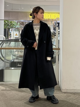 「アイテム（チェスターコート）」を使った、Miyuさん（レディース・150cm）の秋コーディネート