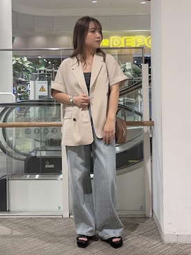 「FREE'S MART（フリーズマート）のアイテム（パンツ）」を使った、Miyuさん（レディース・150cm）の夏コーディネート