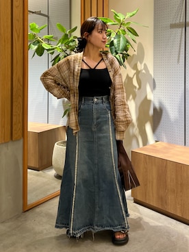 「FREE'S MART（フリーズマート）のアイテム（スカート）」を使った、Miyuさん（レディース・150cm）の夏コーディネート