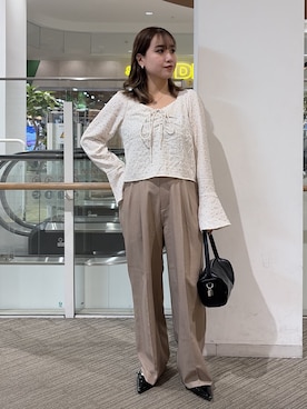 「FREE'S MART（フリーズマート）のアイテム（パンツ）」を使った、Miyuさん（レディース・150cm）の春コーディネート