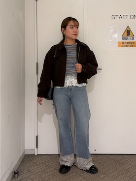 「FREE'S MART（フリーズマート）のアイテム（パンツ）」を使った、Miyuさん（レディース・150cm）の秋コーディネート