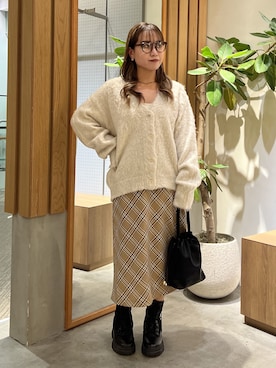 「FREE'S MART（フリーズマート）のアイテム（トートバッグ）」を使った、Miyuさん（レディース・150cm）の秋コーディネート