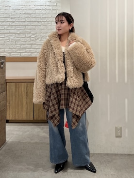 「アイテム（トートバッグ）」を使った、Miyuさん（レディース・150cm）の秋コーディネート