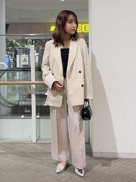 「FREE'S MART（フリーズマート）のアイテム（スラックス）」を使った、Miyuさん（レディース・150cm）の春コーディネート