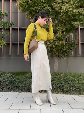 「マスタードイエロー」｜Miyuさん（レディース・150cm）の秋コーディネート