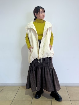 「FREE'S MART（フリーズマート）のアイテム（ダウンジャケット/コート）」を使った、Miyuさん（レディース・150cm）の秋コーディネート