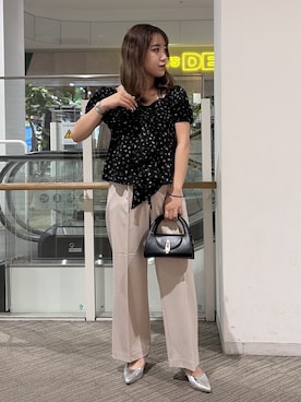 「FREE'S MART（フリーズマート）のアイテム（スラックス）」を使った、Miyuさん（レディース・150cm）の春コーディネート