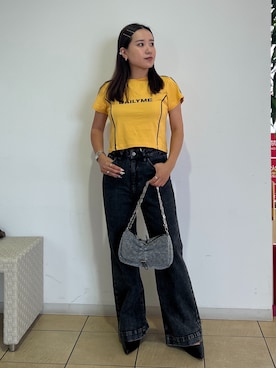「ショート丈トップス」｜「アイテム（その他シューズ）」を使った、Miyuさん（レディース・150cm）の夏コーディネート