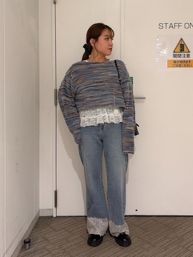「FREE'S MART（フリーズマート）のアイテム（パンツ）」を使った、Miyuさん（レディース・150cm）の秋コーディネート