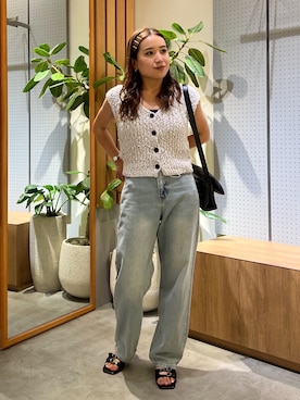「アイテム（ベスト）」を使った、Miyuさん（骨格ストレート・レディース・150cm）の夏コーディネート