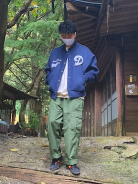 「adidas originals」｜「アイテム（スタジャン）」を使った、takithさん（メンズ・178cm）の秋コーディネート