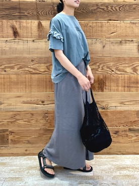 「キュロット」｜「アイテム（ハンドバッグ）」を使った、samiiさん（レディース・163cm）の夏コーディネート