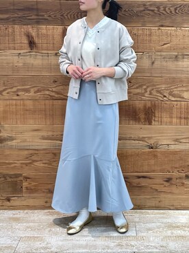 「PUAL CE CIN（ピュアルセシン）のアイテム（ブルゾン）」を使った、samiiさん（レディース・163cm）の春コーディネート