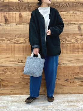 「PUAL CE CIN（ピュアルセシン）のアイテム（その他アウター）」を使った、samiiさん（レディース・163cm）の秋コーディネート
