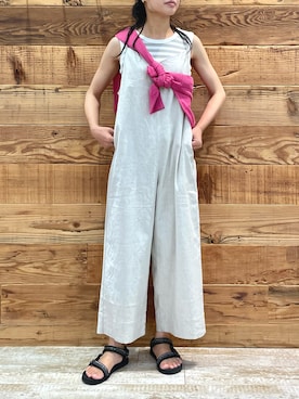 「PUAL CE CIN（ピュアルセシン）のアイテム（サロペット/オーバーオール）」を使った、samiiさん（レディース・163cm）の夏コーディネート