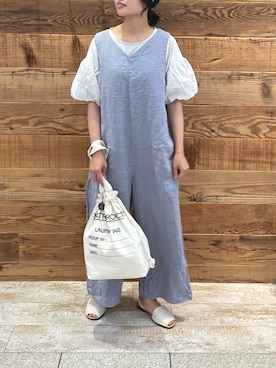 「PUAL CE CIN（ピュアルセシン）のアイテム（サロペット/オーバーオール）」を使った、samiiさん（レディース・163cm）の夏コーディネート