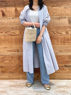 「ブリーチデニム」｜「アイテム（ワンピース/ドレス）」を使った、samiiさん（レディース・163cm）の春コーディネート