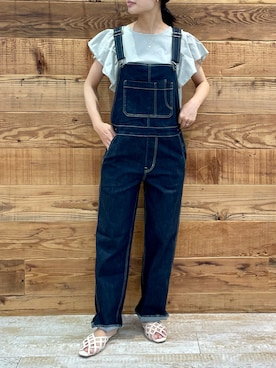 「PUAL CE CIN（ピュアルセシン）のアイテム（サロペット/オーバーオール）」を使った、samiiさん（レディース・163cm）の夏コーディネート