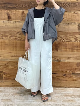 「PUAL CE CIN（ピュアルセシン）のアイテム（サロペット/オーバーオール）」を使った、samiiさん（レディース・163cm）の夏コーディネート