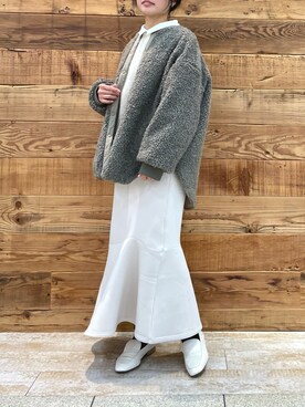 「PUAL CE CIN（ピュアルセシン）のアイテム（その他アウター）」を使った、samiiさん（レディース・163cm）の冬コーディネート