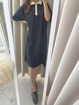 「ポロシャツコーデ」｜「アイテム（ワンピース/ドレス）」を使った、renaさん（レディース・158cm）の夏コーディネート
