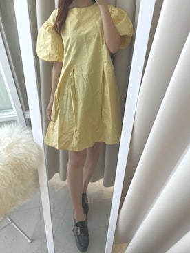 「バルーン袖」｜「アイテム（ワンピース/ドレス）」を使った、renaさん（レディース・158cm）の夏コーディネート