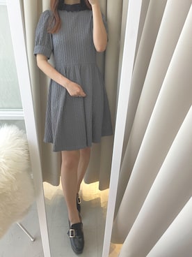「スカラップ」｜「アイテム（ローファー）」を使った、renaさん（レディース・158cm）の夏コーディネート