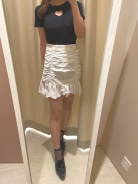 「メロートップス」｜「アイテム（ローファー）」を使った、renaさん（レディース・158cm）の夏コーディネート