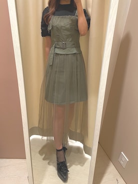 「フェザー」｜「アイテム（ジャンパースカート）」を使った、renaさん（レディース・158cm）の夏コーディネート