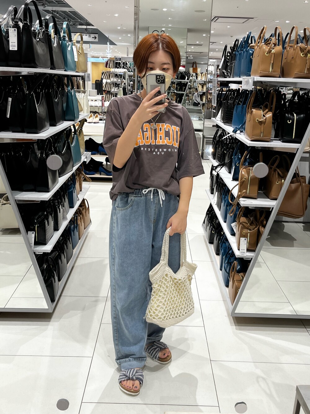 「SHEINのアイテム（Tシャツ/カットソー、グレー系）」を使った、haru さん（レディース・155cm）の夏コーディネートの1枚目の写真