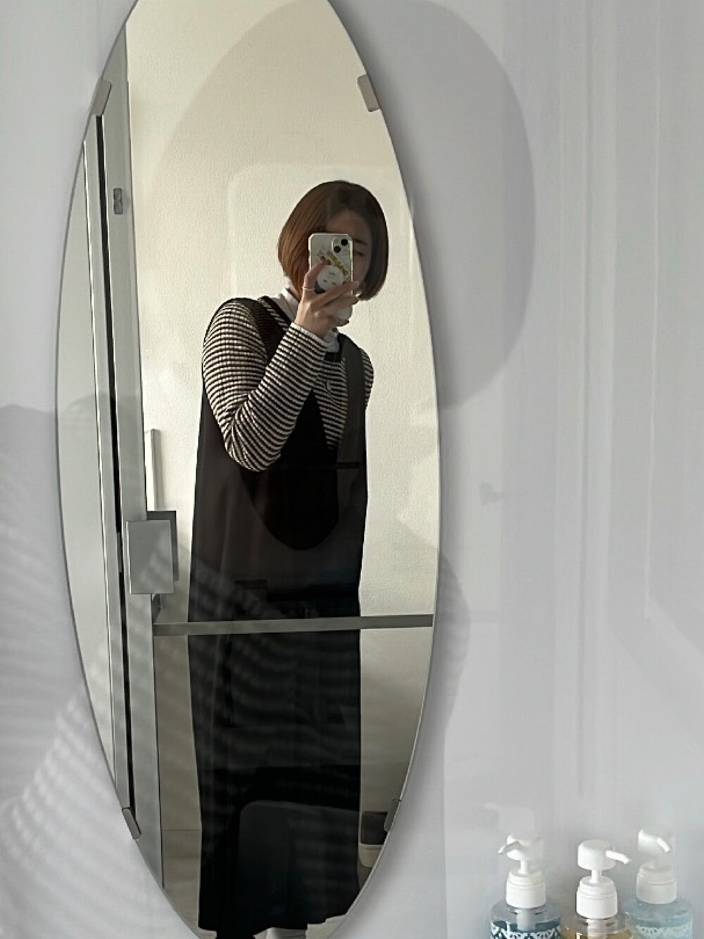 「GUのアイテム（ワンピース/ドレス、ブラック系）」を使った、haru さん（レディース・155cm）の冬コーディネートの1枚目の写真