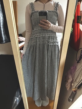 「UNIQLO（ユニクロ）のアイテム（ワンピース、ブラック系）」を使った、はむさん（レディース・151cm）の夏コーディネート
