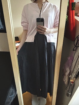 「fig Ｌondon（フィグロンドン）の_T/R アンブレラSK（スカート、グレー系）」を使った、はむさん（レディース・151cm）の夏コーディネート