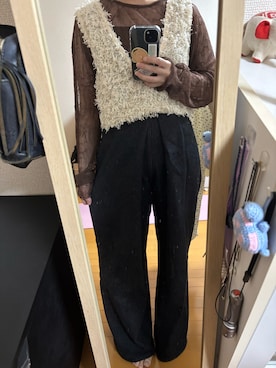 「アイテム（ベスト）」を使った、はむさん（レディース・151cm）の秋コーディネート