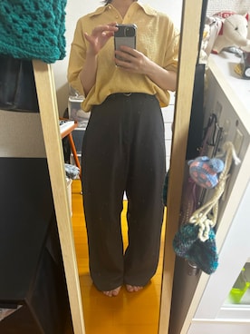 「LOWRYS FARM（ローリーズファーム）のアイテム（トップス、イエロー系）」を使った、はむさん（レディース・151cm）の夏コーディネート