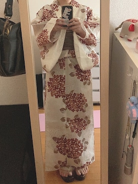 「アイテム（水着/着物・浴衣）」を使った、はむさん（レディース・151cm）の秋コーディネート