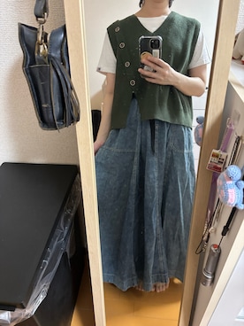 「アイテム（ベスト）」を使った、はむさん（レディース・151cm）の秋コーディネート