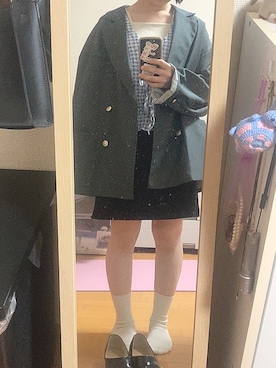 「アイテム（スリッポン）」を使った、はむさん（レディース・151cm）の秋コーディネート
