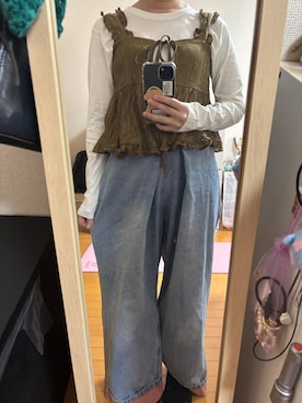 「アイテム（キャミソール）」を使った、はむさん（レディース・151cm）の秋コーディネート